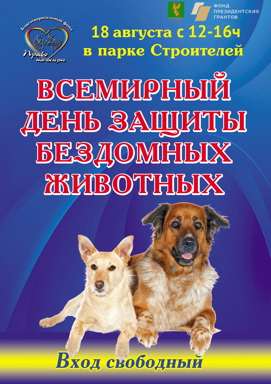 18 августа – Всемирный день защиты бездомных животных - БФ Право на жизнь -  помощь бездомным животным г. Ангарск